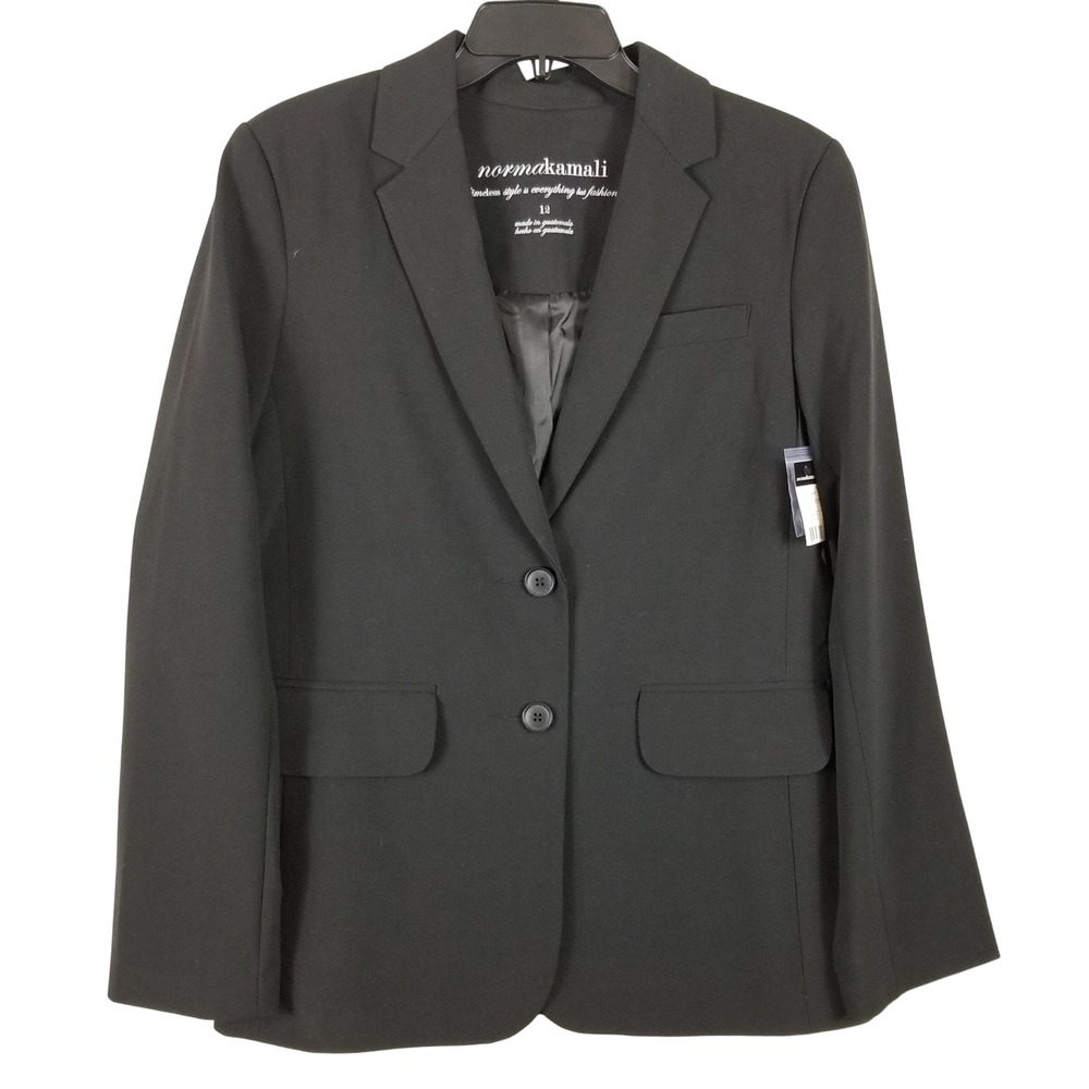 Norma Kamali Womens Black Career Jacket Blazer Size 12 NK388112 NWT